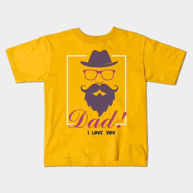 T- Shirt Dad Love Design Kids T-Shirt by Decent Graphic